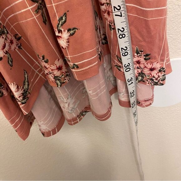 Mauve pink floral ruffle off shoulder hi lo maxi Sundress stretchy girls 10/12 - Picture 5 of 7